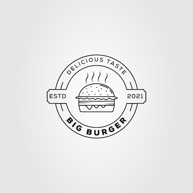 Hete hamburger of hamburger sandwich logo vector illustratie ontwerp