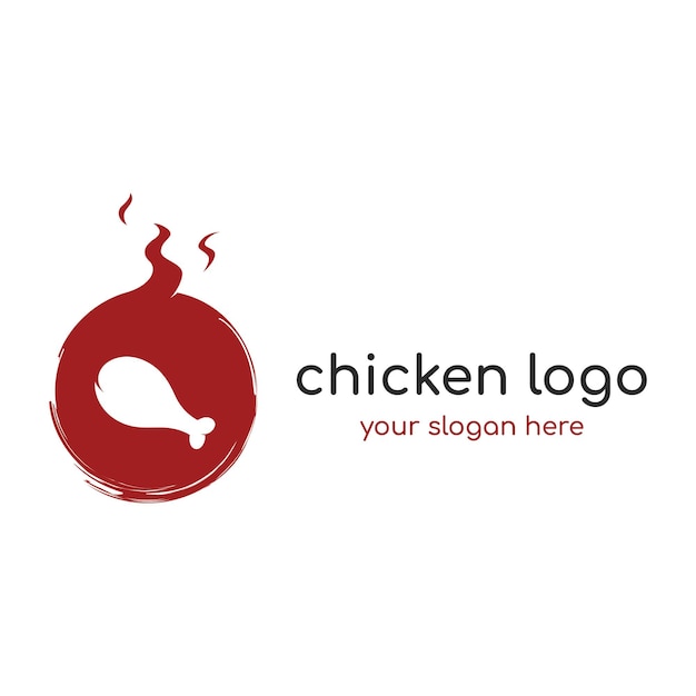 Vector hete kip en kippenpoot logo sjabloon ontwerp logo voor restaurant gefrituurde kip, fastfood en zaken