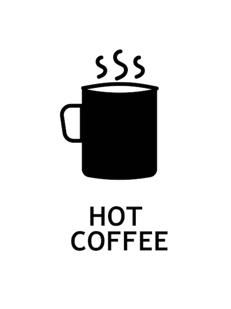 Hete koffie zwart pictogram
