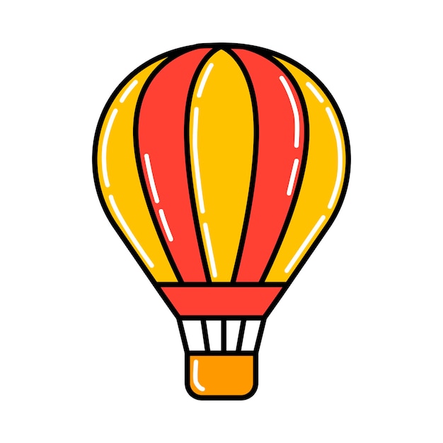 Vector hete luchtballon pictogram illustratie