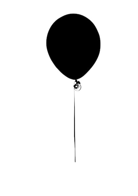 Hete luchtballon silhouet geïsoleerd op witte achtergrond Vector illustratie in vlakke stijl