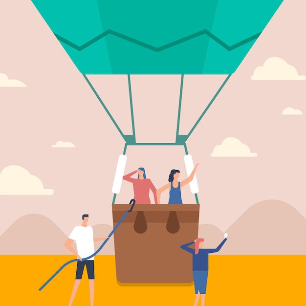 Hete luchtballon vectorillustratie