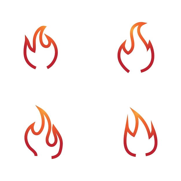 Hete vlam brand vector pictogram illustratie ontwerpsjabloon