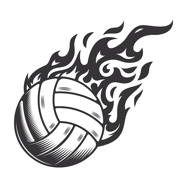 Vector hete volleybal brand logo silhouet volleybal club grafisch ontwerp logo's of pictogrammen vector illustratie