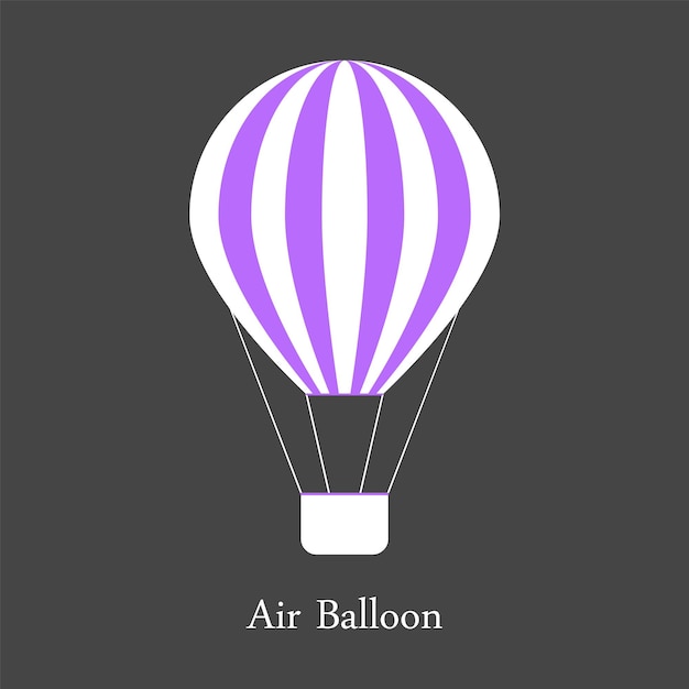 Heteluchtballon geïsoleerd op grijze vectorillustratie eps10