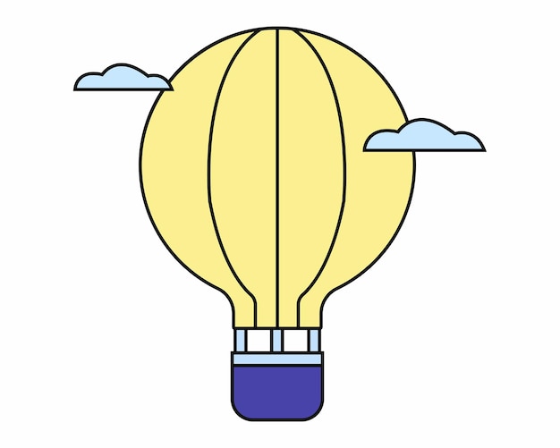 Heteluchtballon. Plat cartoonontwerp