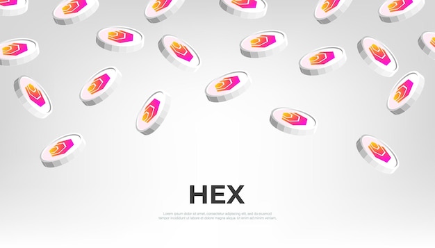 HEX munt uit de lucht vallen HEX cryptocurrency concept banner achtergrond