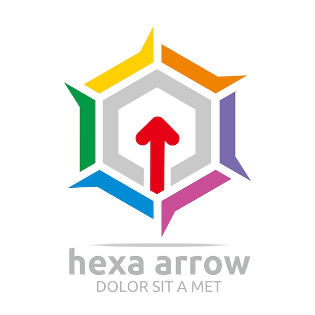 Vettore hexa arrows logo design