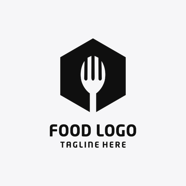 Hexa fork logo icon design template vector illustration