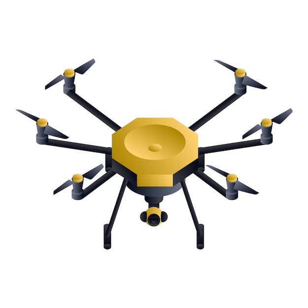 Vector hexacopter drone icon isometric of hexacopter drone vector icon for web design isolated on white background