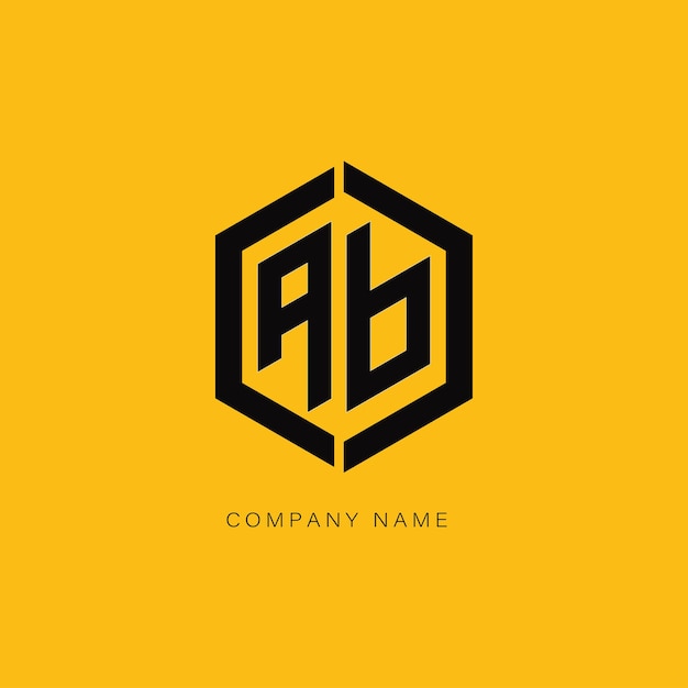 Hexagon ab  logo design template.