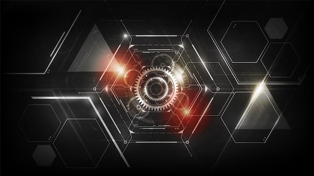 Hexagon abstract futuristic electronic circuit technology background concept vector illustration