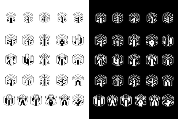 hexagon alphabet vector