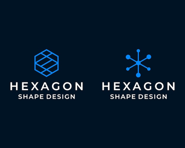 Hexagon connection technology company logo design.