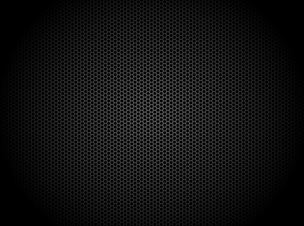 Hexagon dark background. black honeycomb abstract metal grid pattern technology wallpaper.