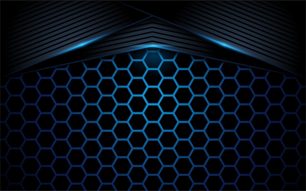 Hexagon dark blue abstract background