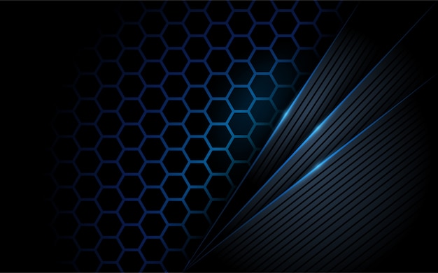 Hexagon dark blue abstract background