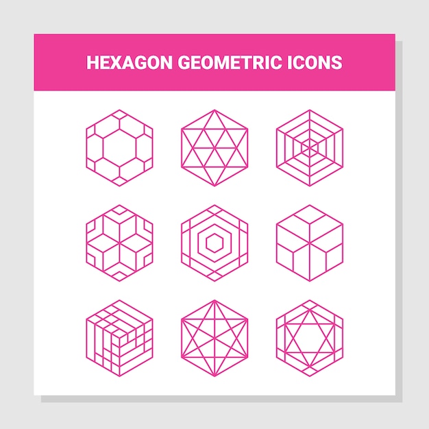 Vector hexagon geometric icons