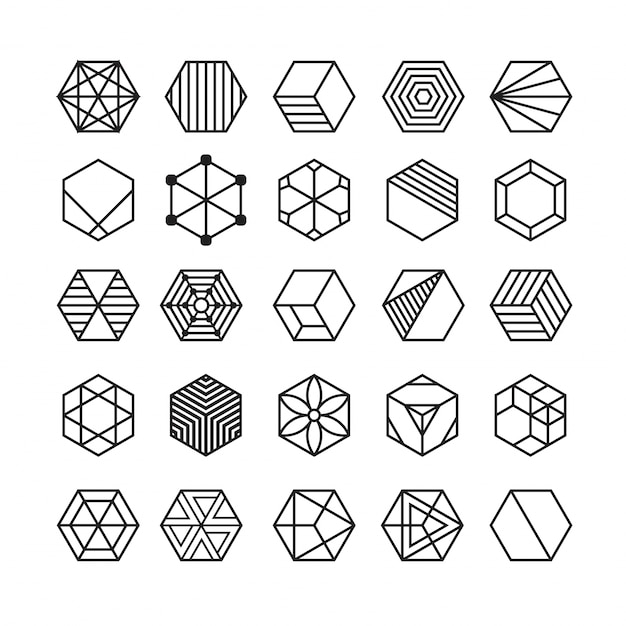 Hexagon geometric vector icon , ornament