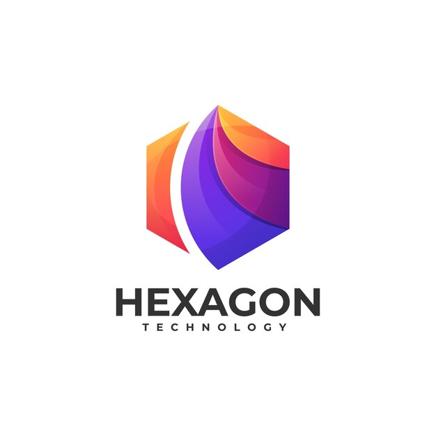 Hexagon gradient colorful style logo