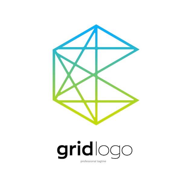 Hexagon grid logo design