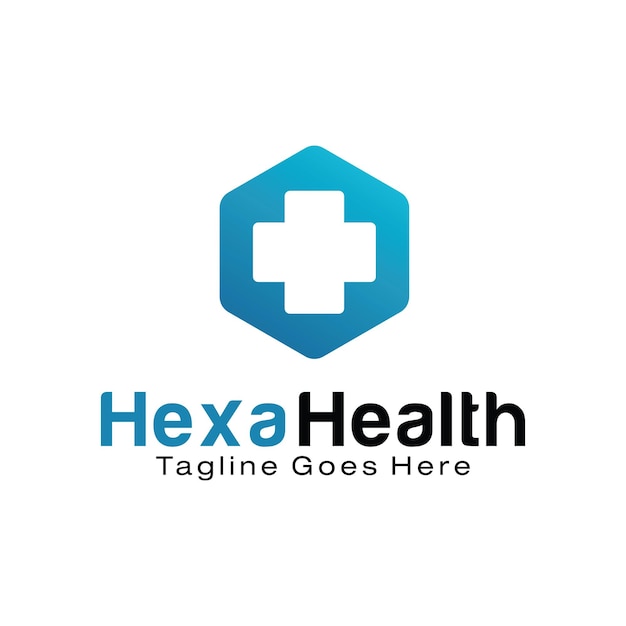 Hexagon Health logo design template