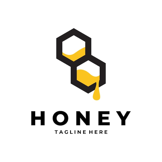 Vector hexagon honey logo vector icon sjabloon ontwerp illustratie