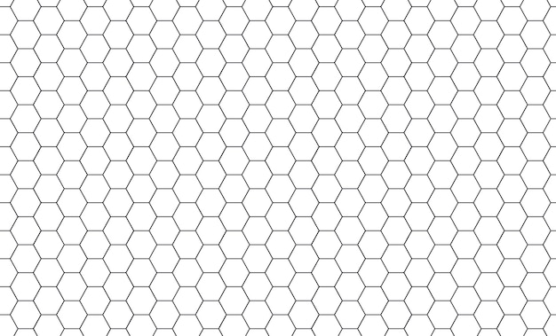 Бесшовный узор с шестигранной сотой Сотовая сетка бесшовная текстура Текстура с шестигранной ячейкой Пчелиный мед с шестигранной формой Векторная иллюстрация на белом фоне