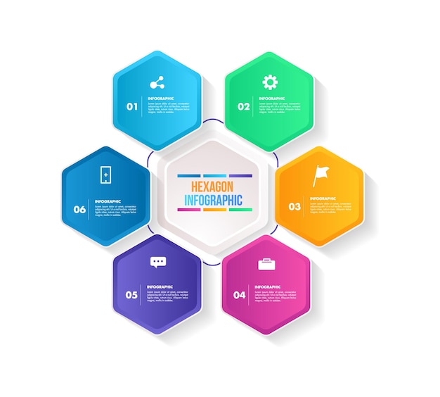 hexagon infographic for business data presentation