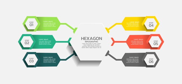 Vector hexagon infographic business template with elements