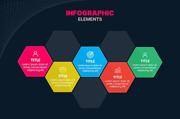 Vector hexagon infographic design