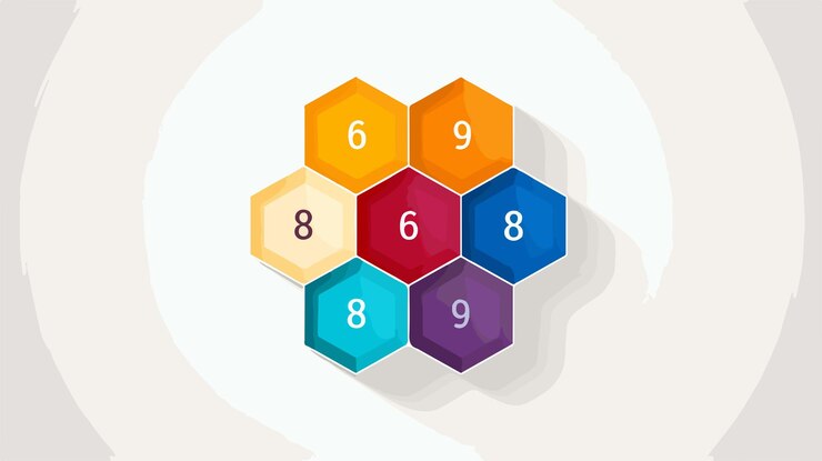 Vector hexagon infographic element vector template with eight sections