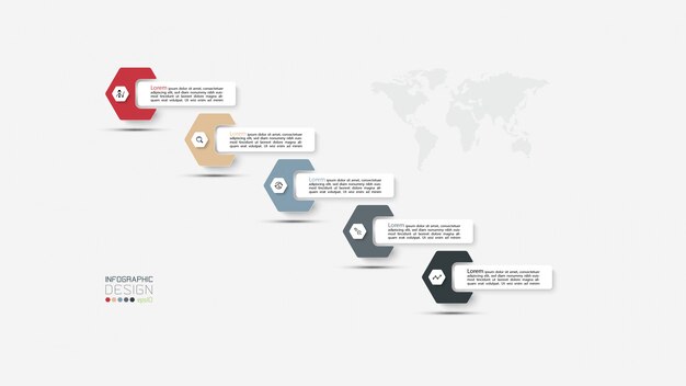 ベクトル 六角形のインフォグラフィック