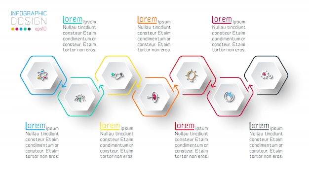 Hexagon inforgraphics op vector grafische kunst.