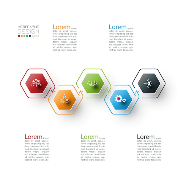 Hexagon inforgraphics on vector graphic art.