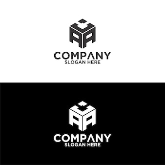 Lettera esagonale logo astratto design aziendale