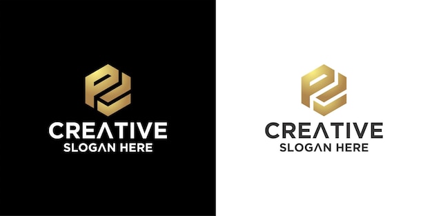 Ispirazione per il design del logo esagonale premium