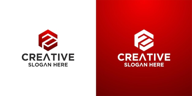 Ispirazione per il design del logo esagonale premium