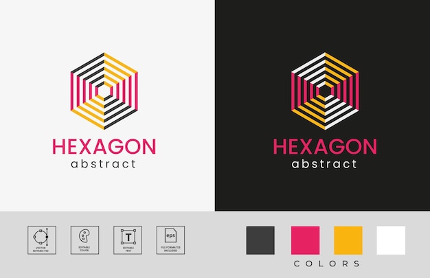 Вектор Дизайн логотипа hexagon