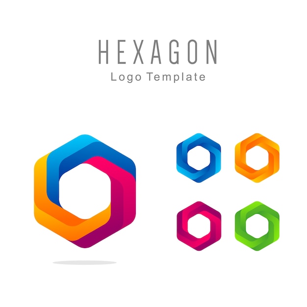 Vector hexagon logo template