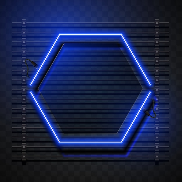 Hexagon neon banner