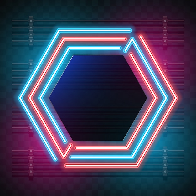 Vector hexagon neon design