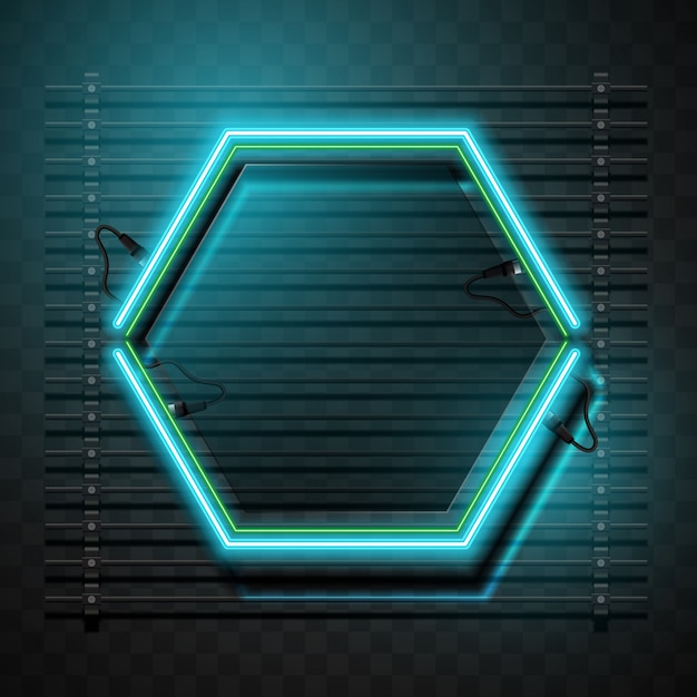 Hexagon neonbanner