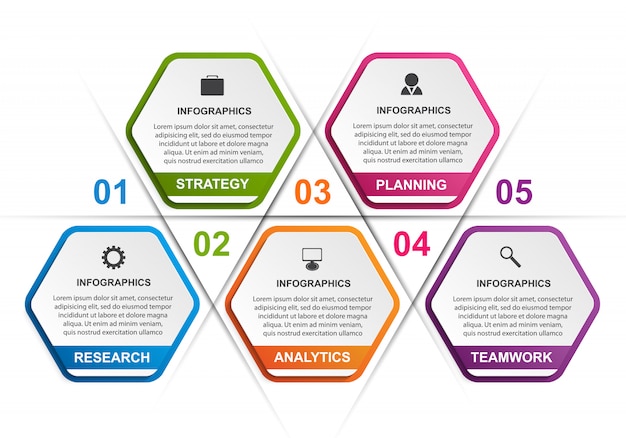 Hexagon opties infographics sjabloon.