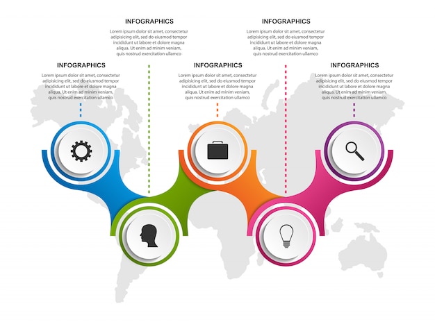 Modello di infografica opzioni esagono.