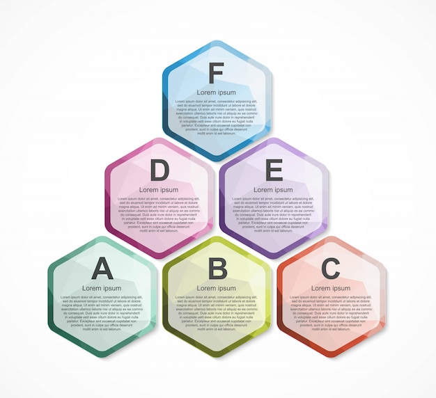 Modello di infografica opzioni esagono.