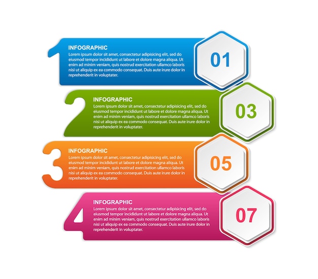 Hexagon options infographics template