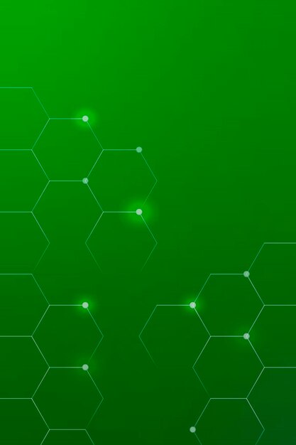 Hexagon Pattern On A Green Background Vector