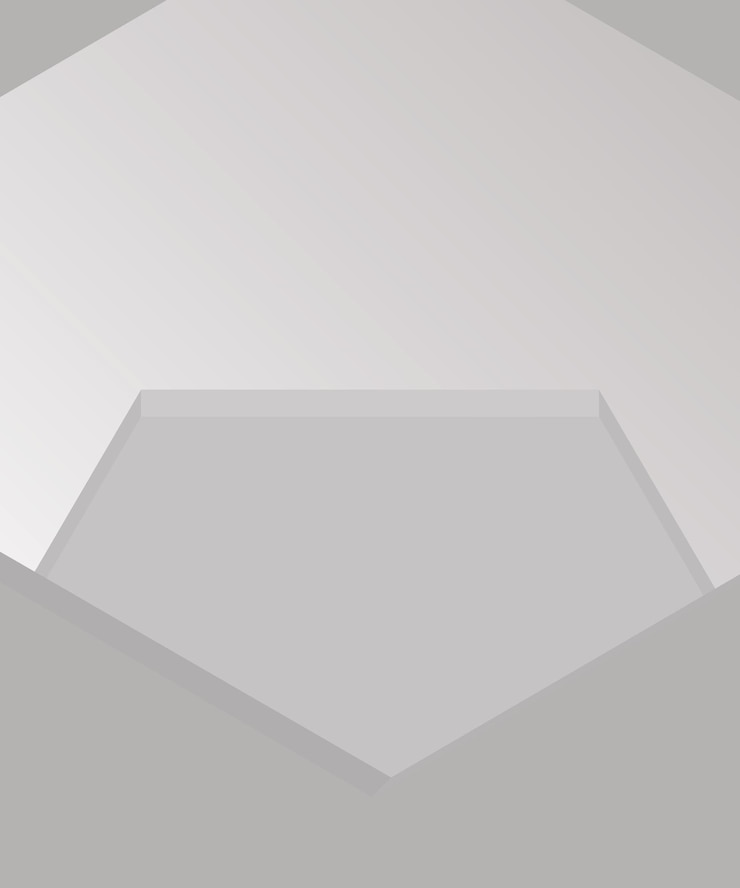 Vector hexagon podium with hexagon frame grey background