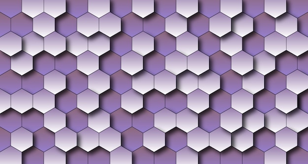 Hexagon purple bright 3d wall background